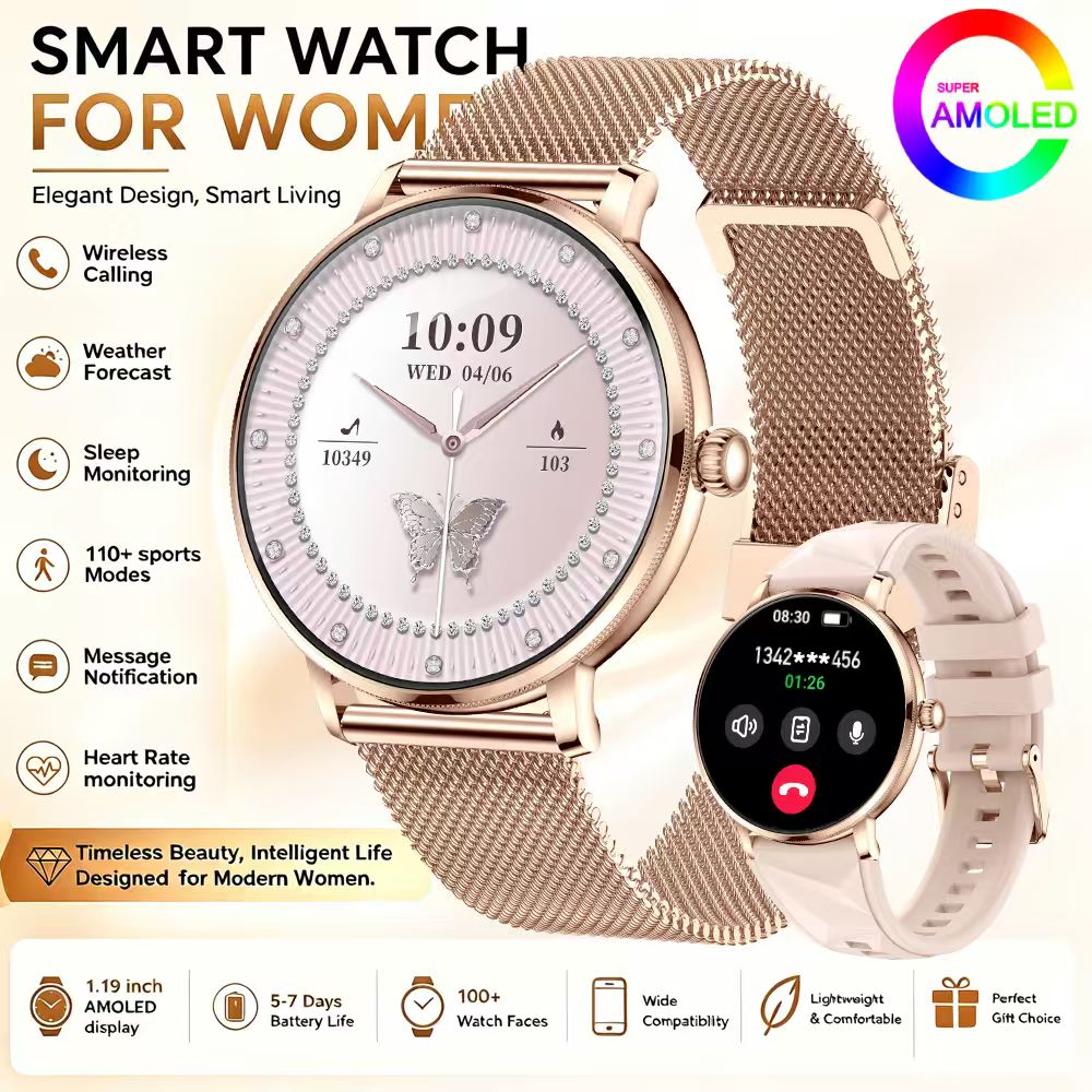 Smartwatch Stylish Watches For Women - Smartwatch elegante de nível militar modelo