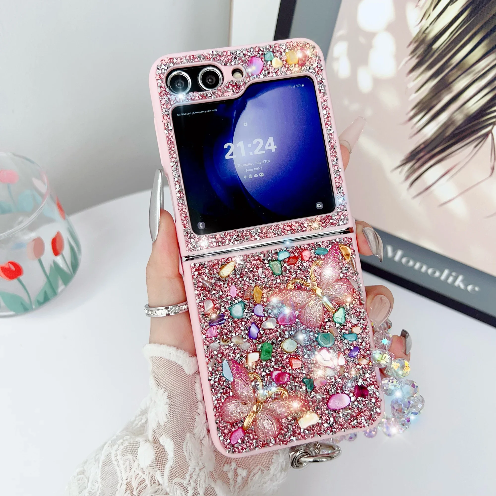 Samsung Galaxy Strap - Luxo glitter caso de telefone para