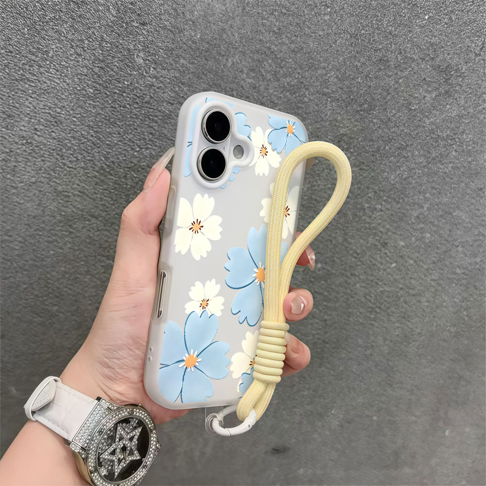 Samsung Galaxy Strap - Capa de Celular Floral Azul Claro