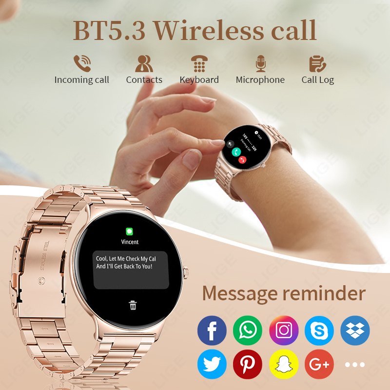 Relógio Inteligente LIGE Novo  - Smartwatch Ladies Watches For Women avaliação e preço
