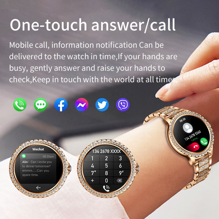 696 nova chamada de dente azul - Smartwatch Ladies Watches For Women avaliação e preço