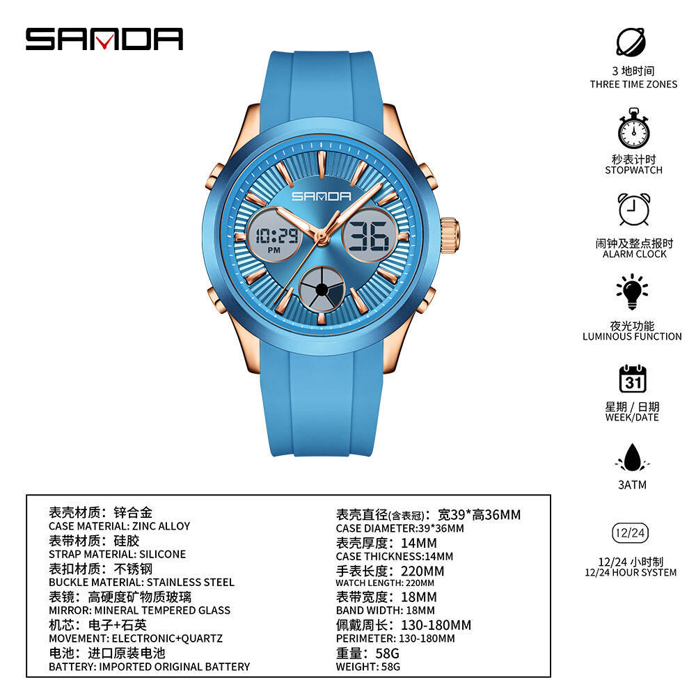 Relógio eletrônico SANDA lumin - Smartwatch Sports Watches For Women avaliação e preço